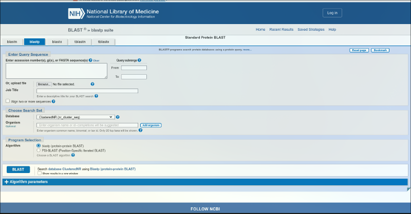 NCBI Blast website running on GNU/Linux