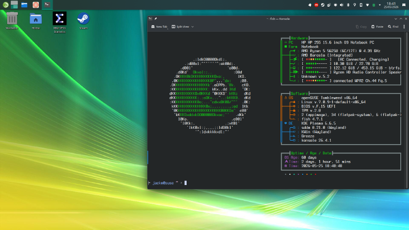 My new, simple, openSUSE KDE desktop